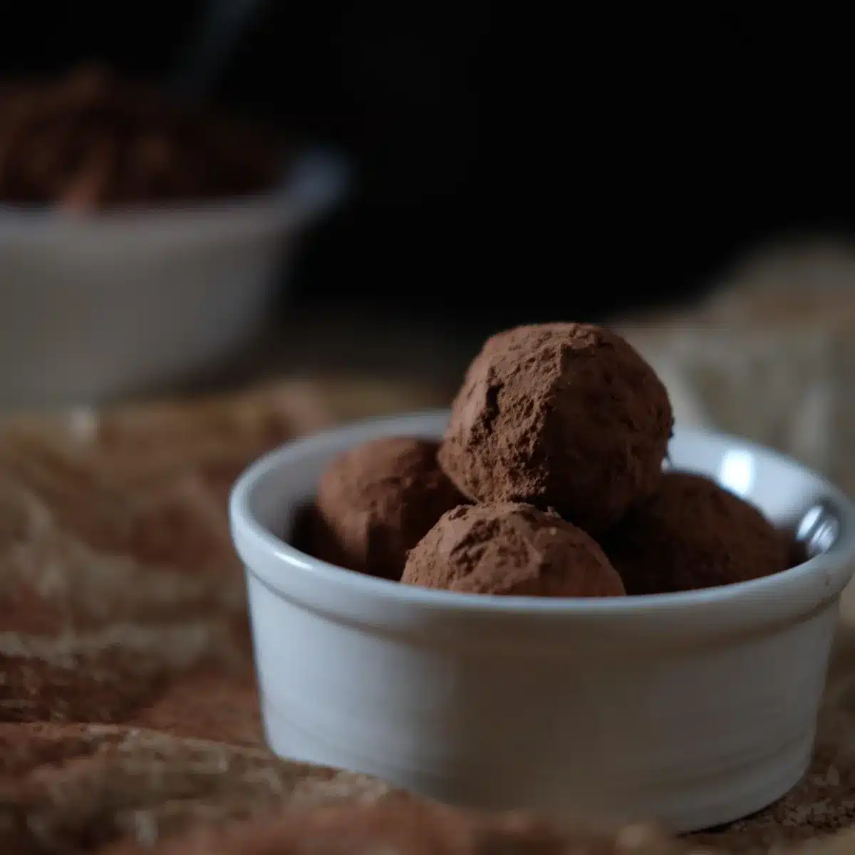 Carrés de chocolat noir et cacao en poudre montrant la texture riche